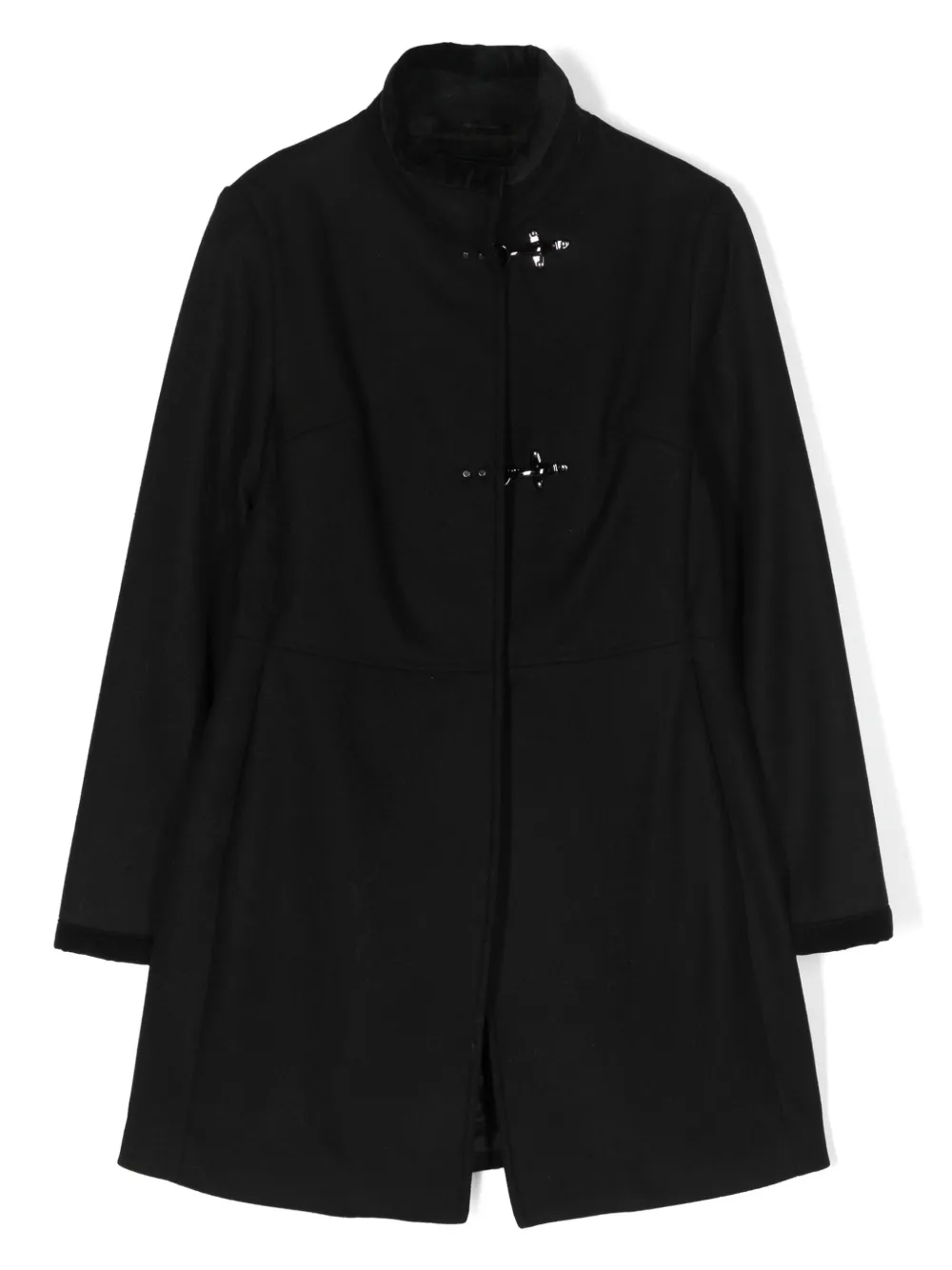 

Шерстяное пальто с высоким воротником Fay Kids, черный