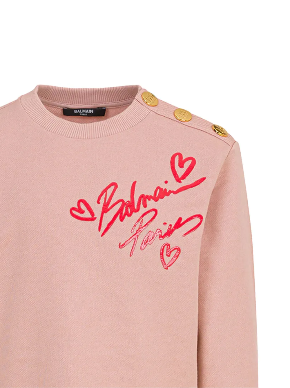 Платье с логотипом и пуговицами Balmain Kids, розовый — фото 3