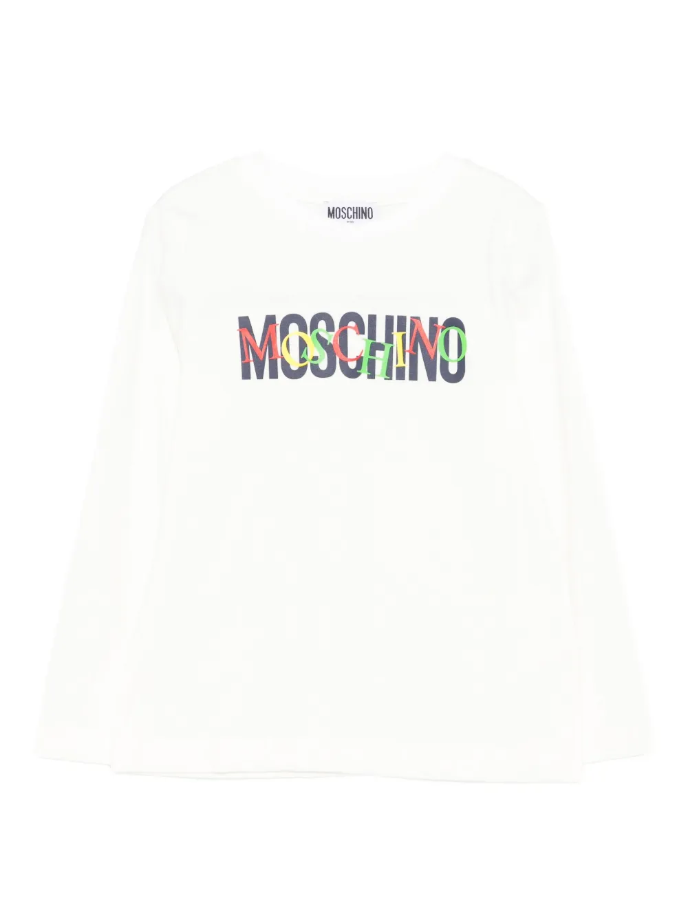 

Футболка с длинными рукавами и принтом логотипа Moschino Kids, белый