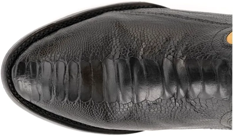 

Мужские сапоги Ferrini из ноги страуса с закругленным носком, черный