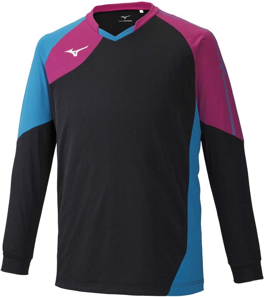 

Волейбольная толстовка Mizuno V2MA9021, игровая толстовка с длинным рукавом, для клубных мероприятий, тренировок, для юниоров, черный/синий/розовый