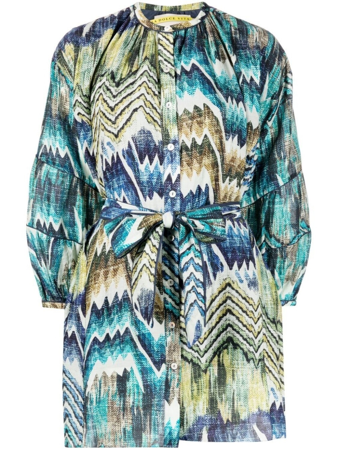 

Chufy платье с поясом и принтом, синий