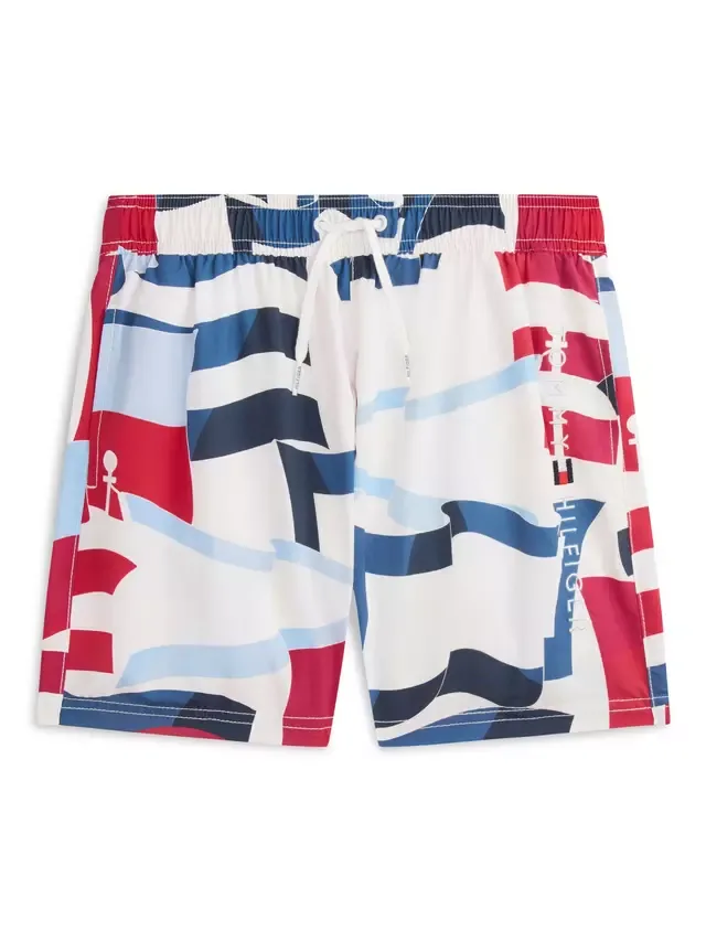 Детские плавательные шорты с принтом и завязками, разноцветные Tommy Hilfiger