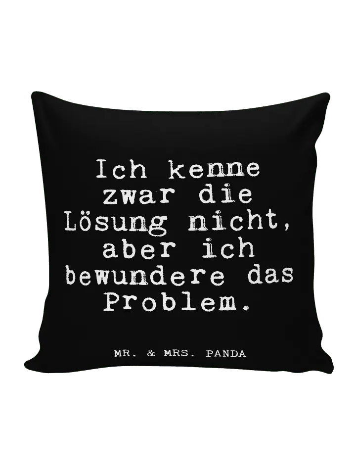 

Подушка Mr & Mrs Panda 40x40 Ich kenne zwar die, черный