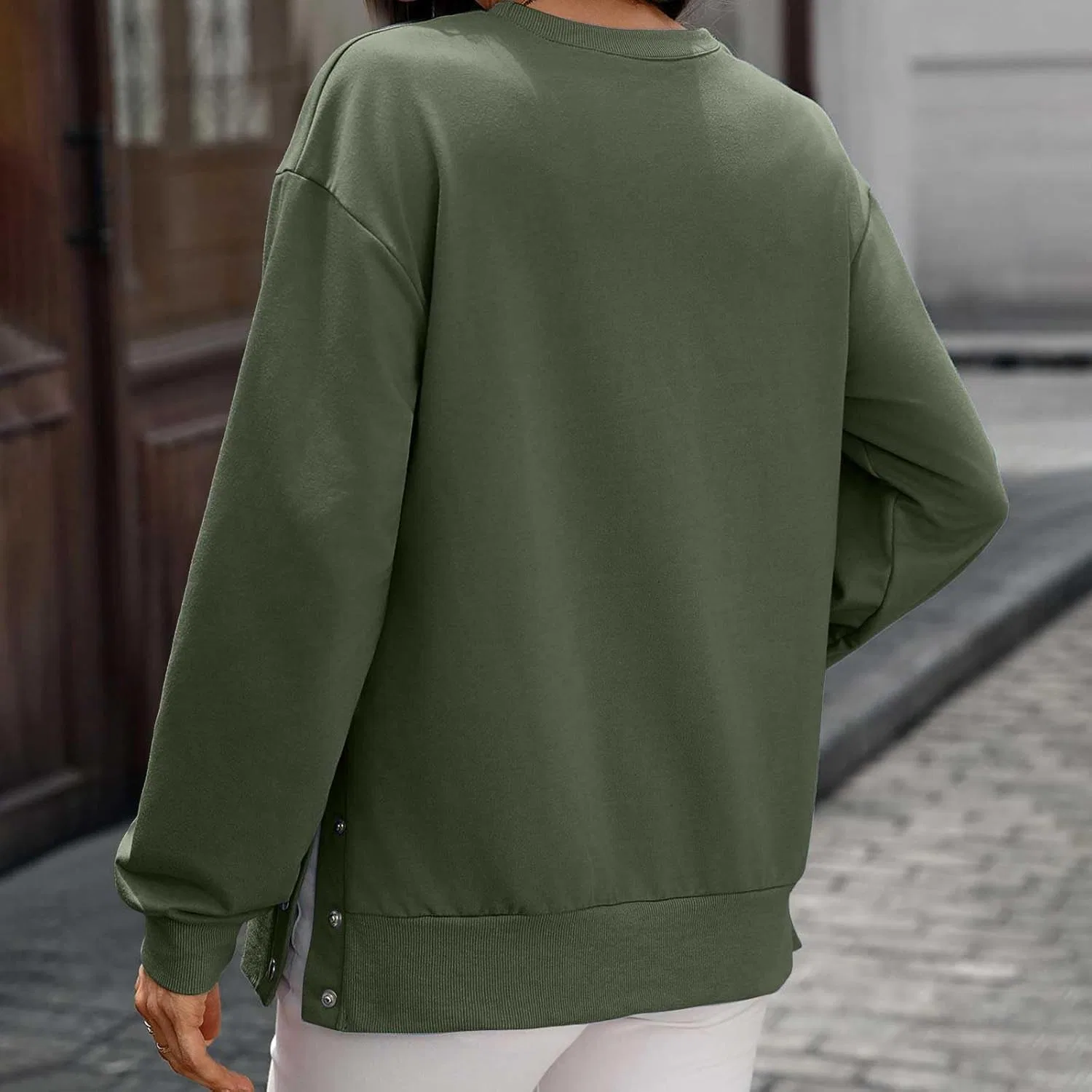 Блуза, повседневная, Women's Sweatshirt, армейский зеленый — фото 3