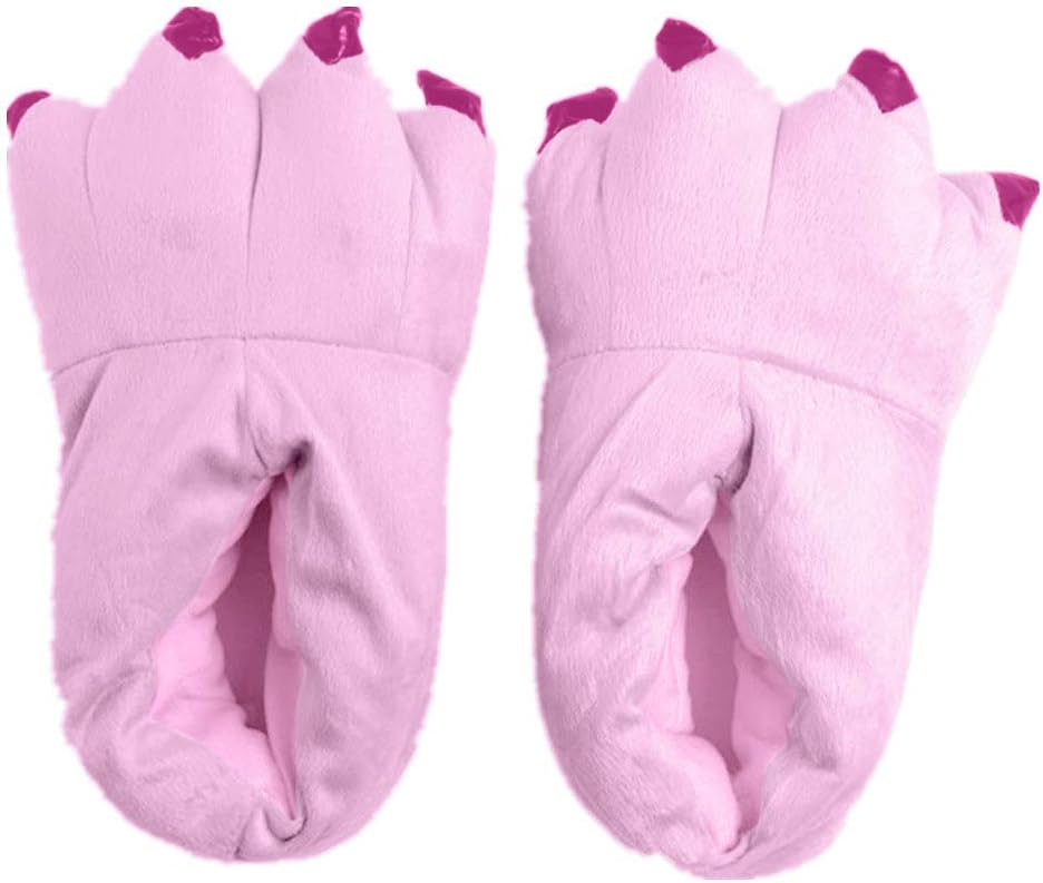 

Унисекс тапочки Japsom из мягкой фланели в виде монстра для дома, костюм на Хэллоуин, обувь с лапами и когтями, розовый