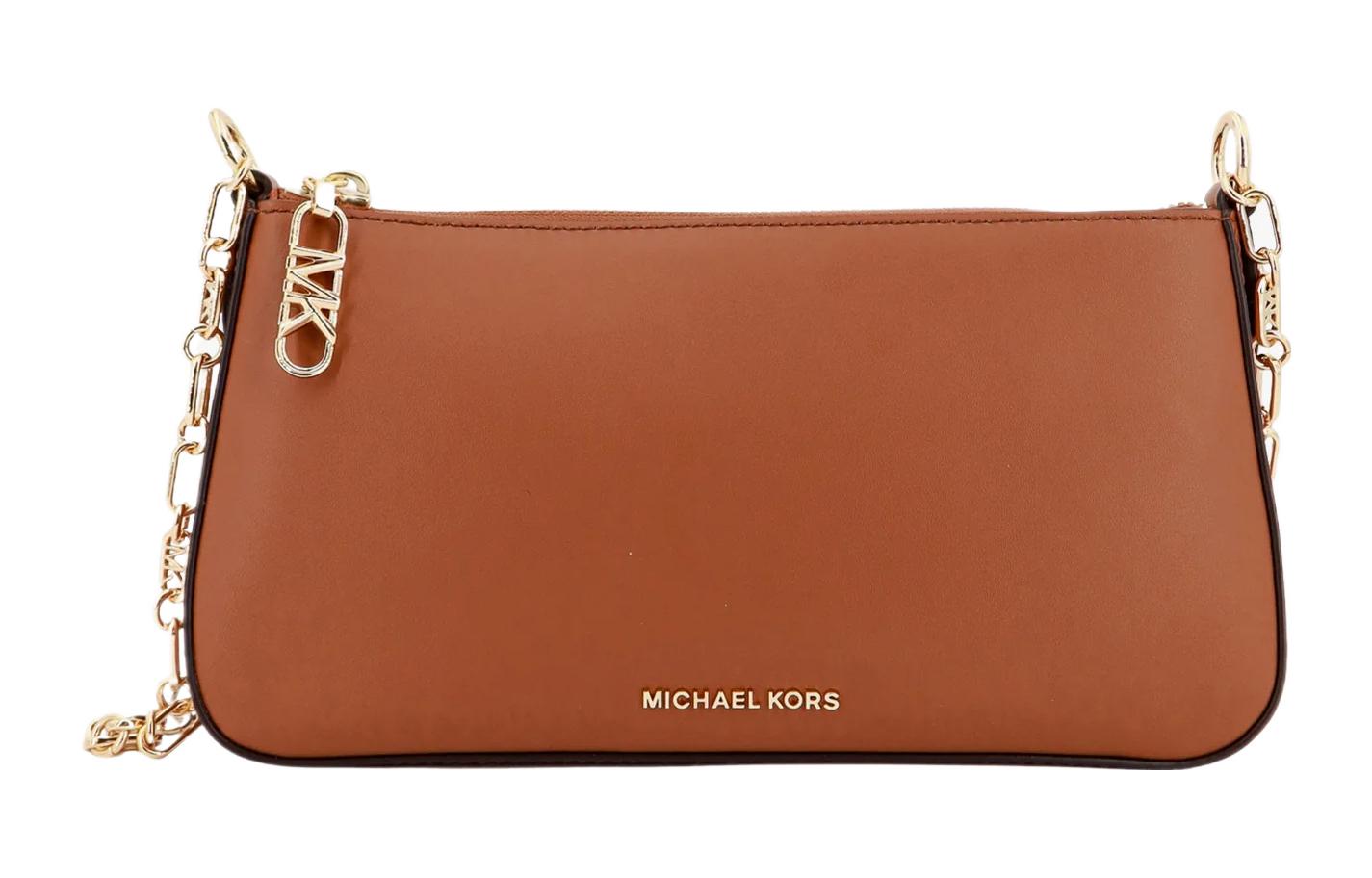 

MICHAEL KORS Кожаная женская сумка через плечо коричневая