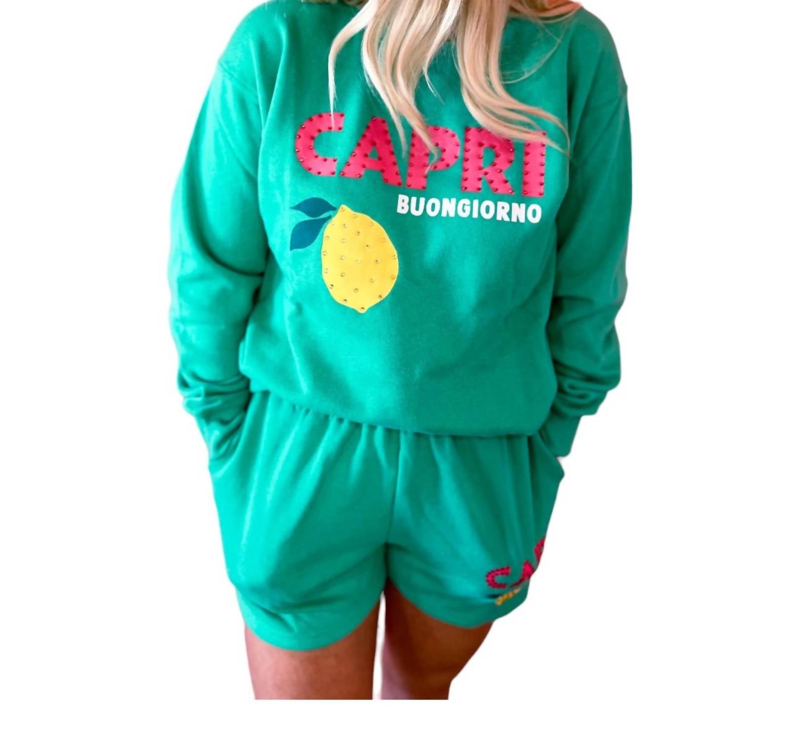 

Шорты Capri Jet Setter в цвете Surf Green Vintage Havana