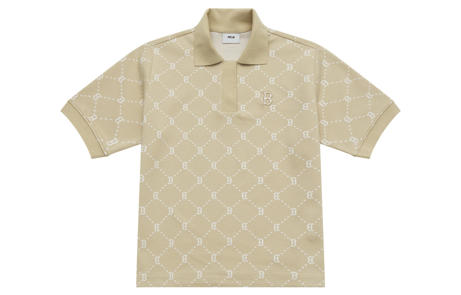 

MLB MONOGRAM Collection Boston Red Sox SS25 поло для женщин светло-бежевый желтый
