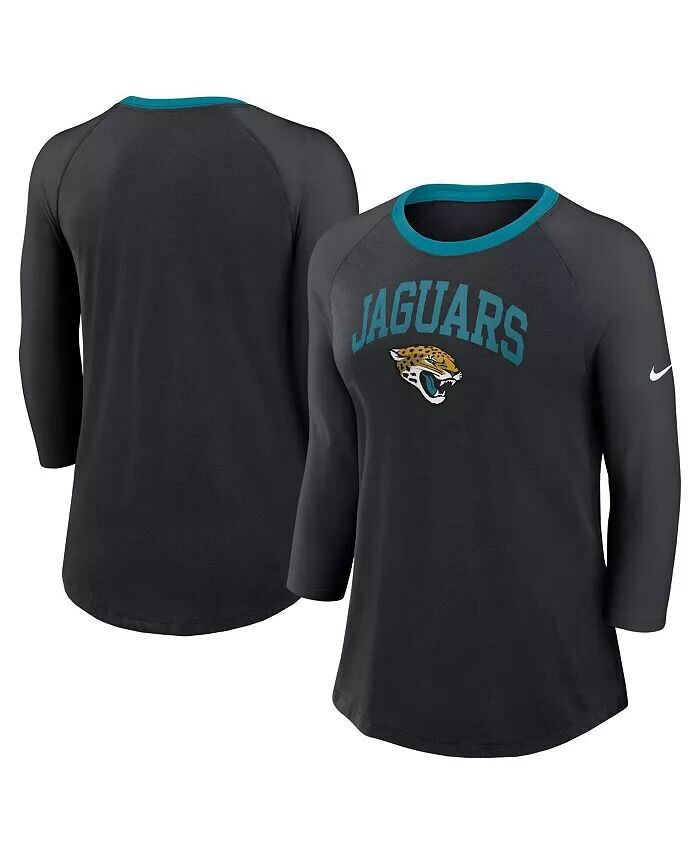 

Женская черная футболка Jacksonville Jaguars с рукавом реглан 3/4 Nike