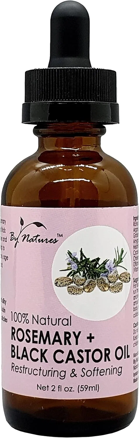 Масло для волос By Natures Розмари и черное касторовое масло, 2 шт. по 2 жидк. унции