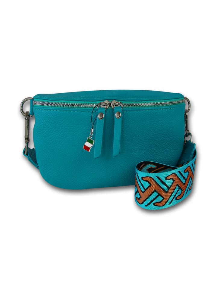 

Кожаная поясная сумка Florence бирюзового цвета, разноцветная, примерно 25 см Florence