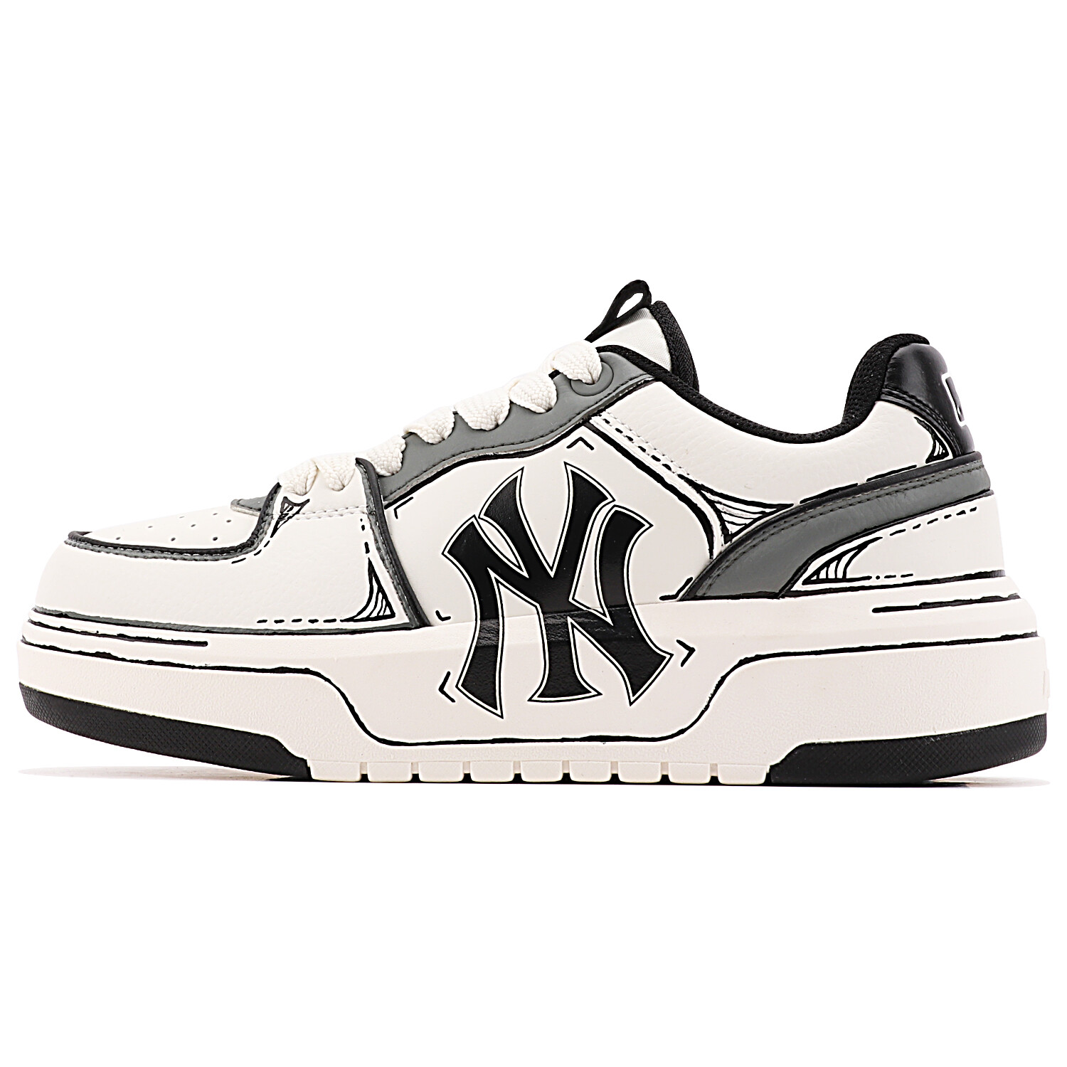 

Кроссовки MLB Chunky Liner Skateboarding Shoes Unisex Low-top Grey/white, серый/белый