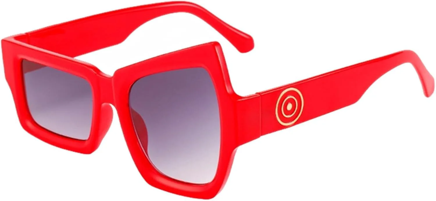 

Уникальные солнцезащитные очки для моды, большие солнцезащитные очки для мужчин и женщин, ретро, ​​нестандартной формы, современные очки HHZZYVY, Red Gray