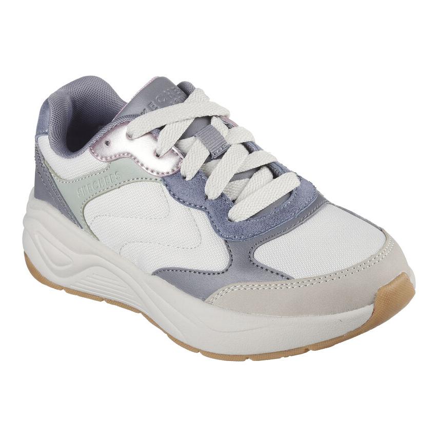 Nova Jogger Устойчивые к истиранию Низкие Детские Беговые Кроссовки Белый Серый Kids' Skechers — фото 3