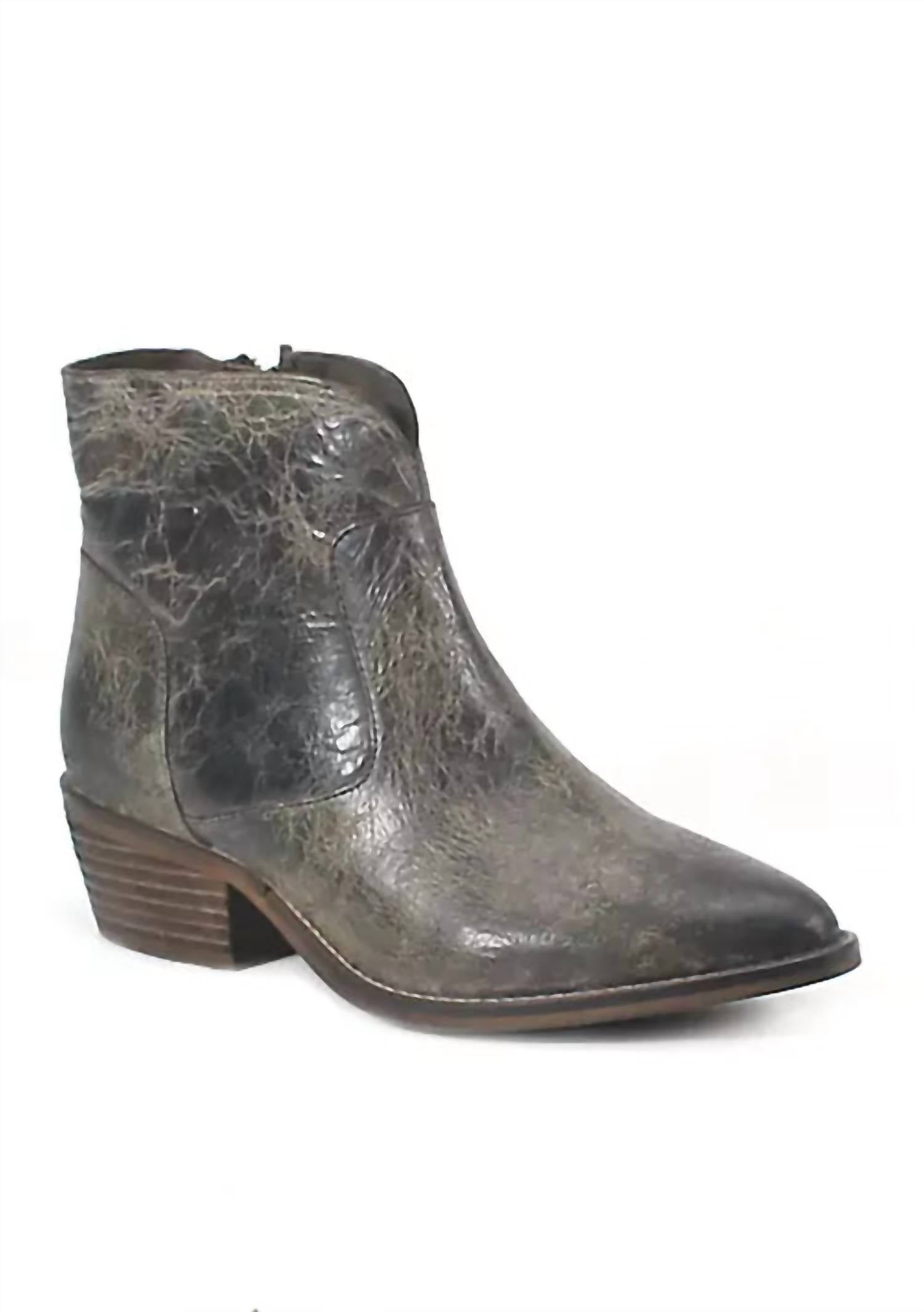Женские классные кожаные ботинки Cool Wind Vintage Leather Booties из угольно-серой винтажной кожи DIBA True, цвет charcoal vintage leather