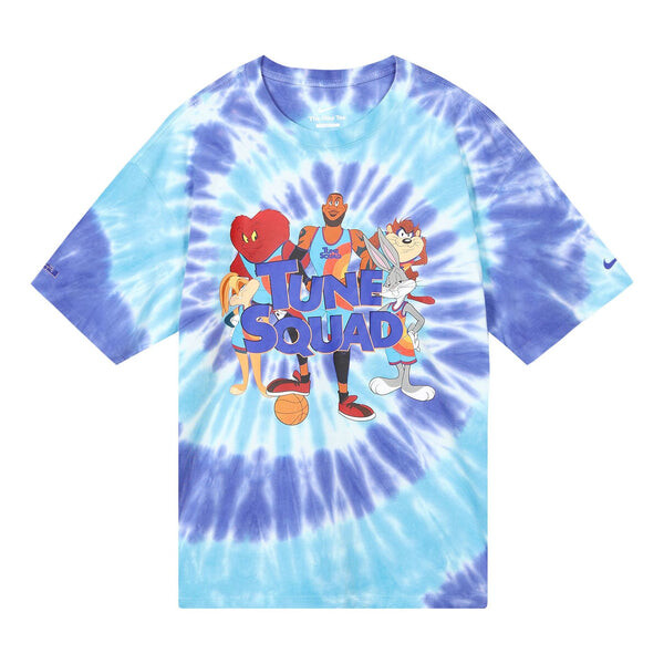 

Футболка x space jam tie dye sports tee 'light blue purple' Nike, синий