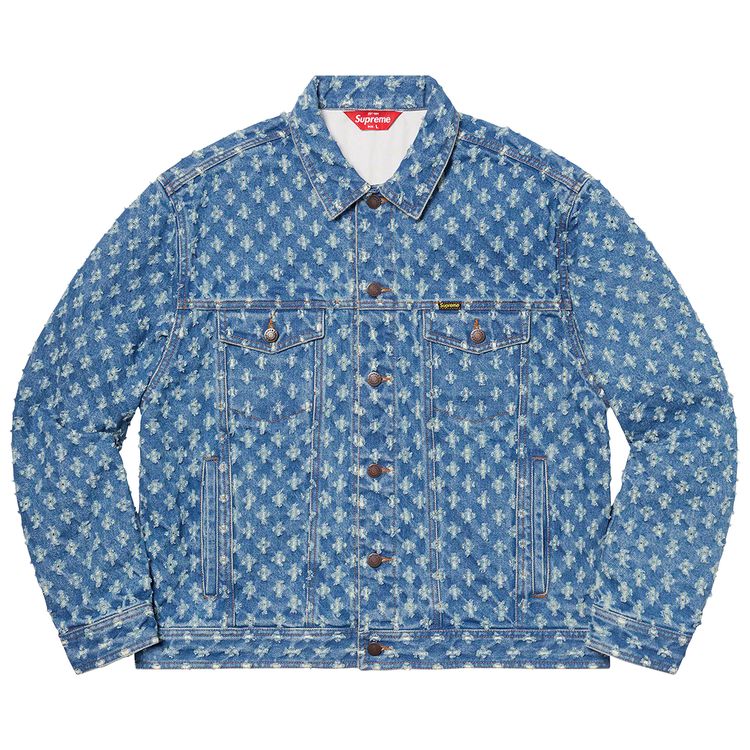 

Куртка Supreme Hole Punch Denim Trucker Jacket 'Blue', синий