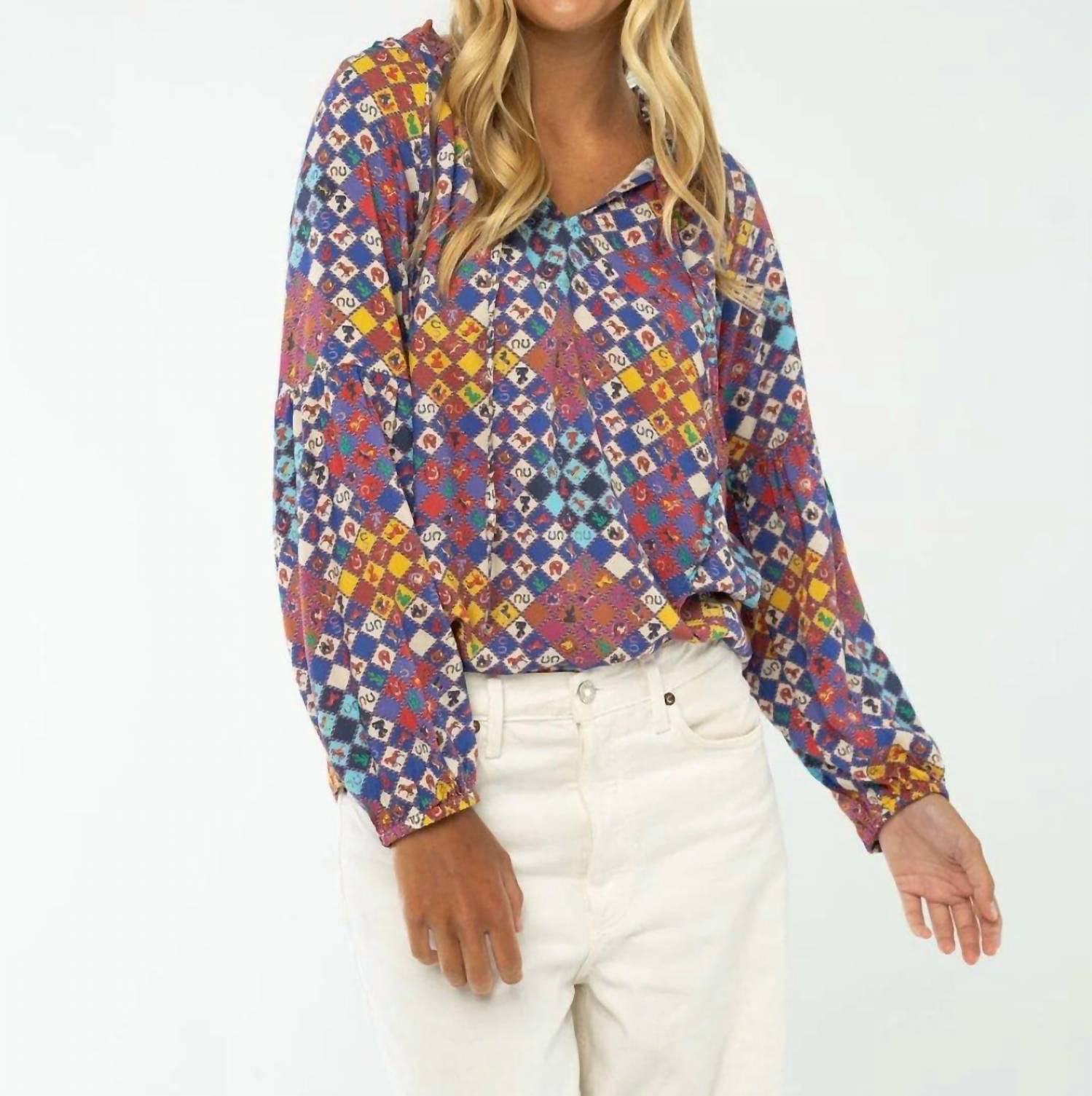 

Женский топ Nora, цвет: синий, многоцветный Briton Court, Blue Multi