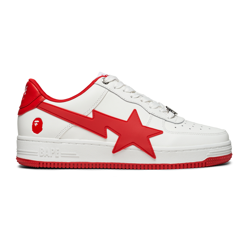 A BATHING APE STAOS Лоу-топ скейтборд кроссовки мужские бело-красные WHP, цвет White Red WHP — фото 2