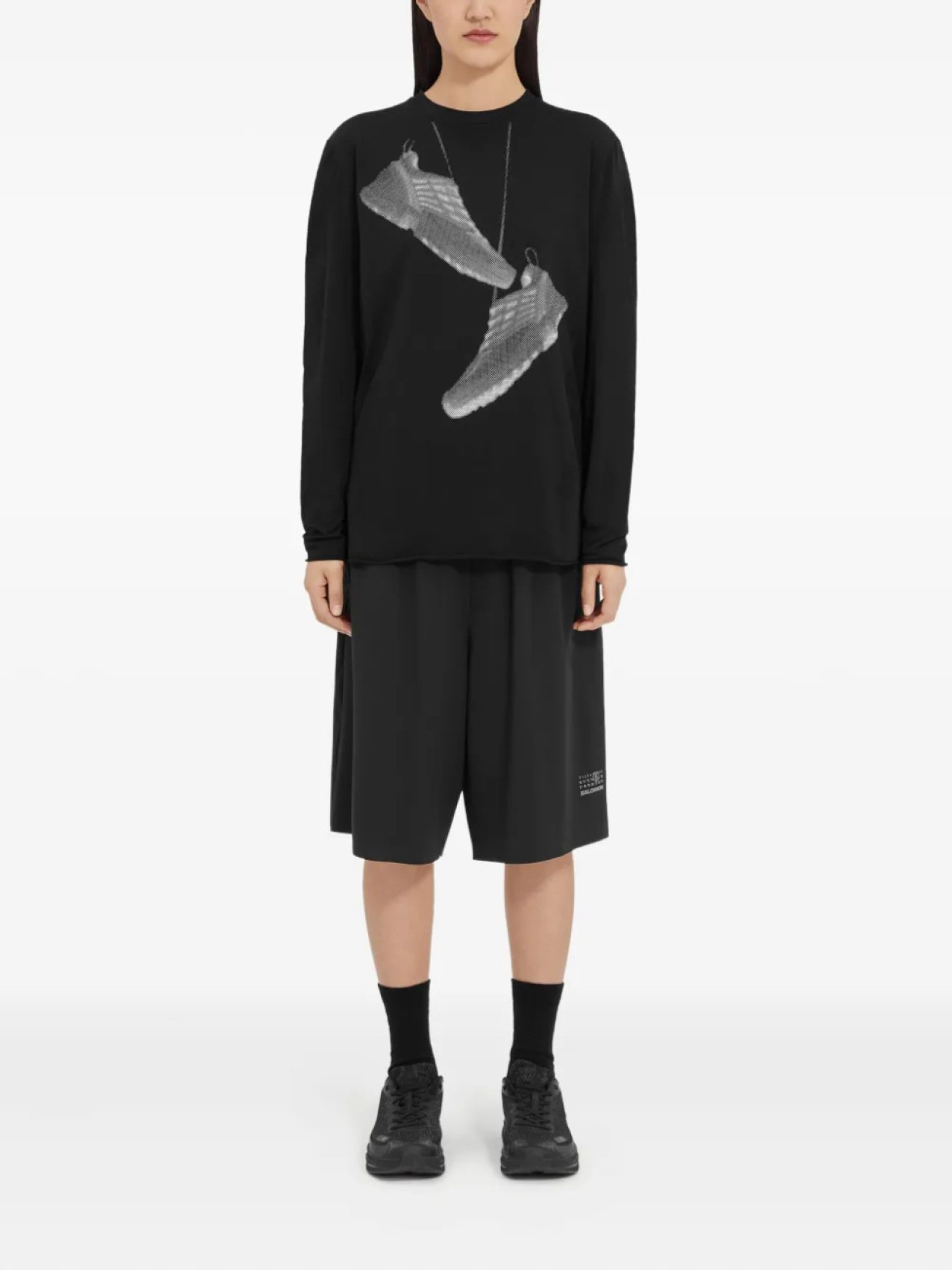 Толстовка с графичным принтом MM6 Maison Margiela X Salomon, черный — фото 2