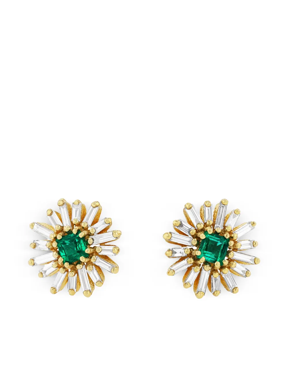 

Серьги-кольца Fireworks из желтого золота с изумрудами и бриллиантами Suzanne Kalan, золотистый