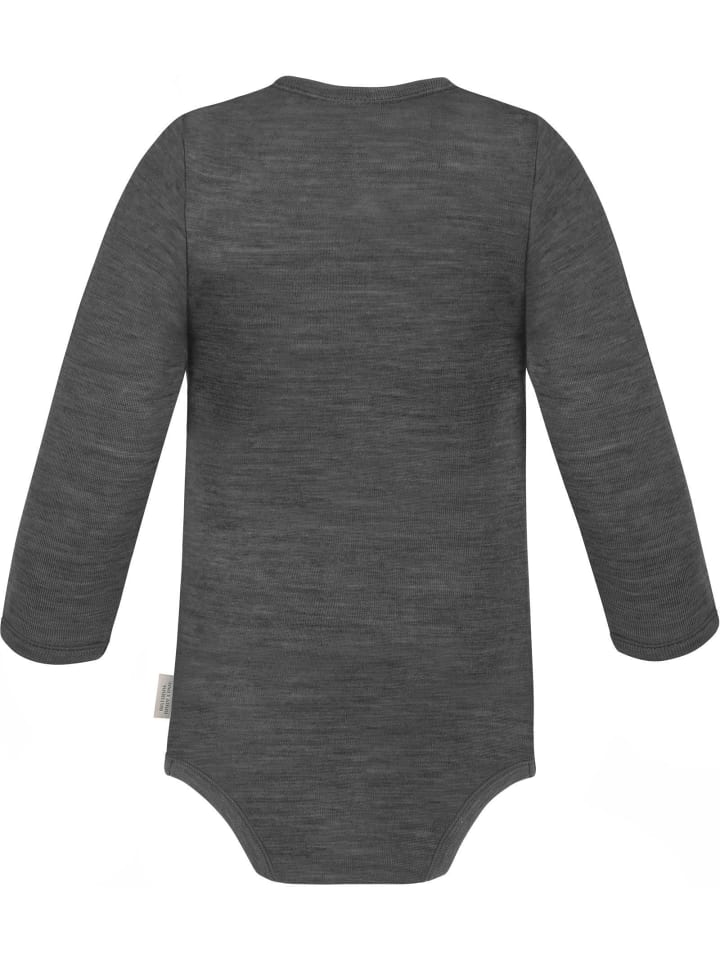 Normani Outdoor Sports Комплект из 3 детских боди с длинными рукавами из мериносовой шерсти, бежевого, серого и антрацитового цвета — фото 4