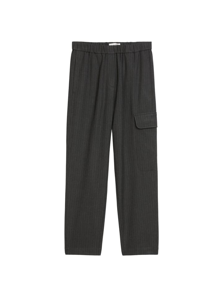 

Marc O'Polo Фланелевые брюки в тонкую полоску, свободного кроя, темно-серого цвета