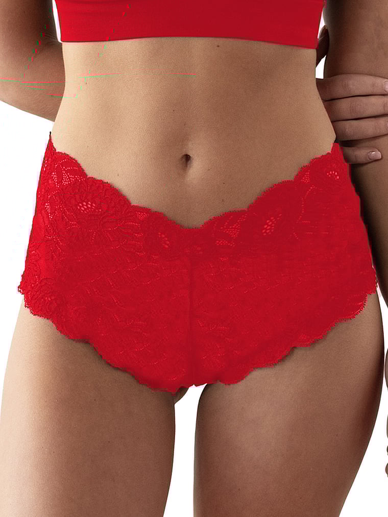 

Бразильские шорты с кружевом по всей поверхности Mindd, heartbeat red