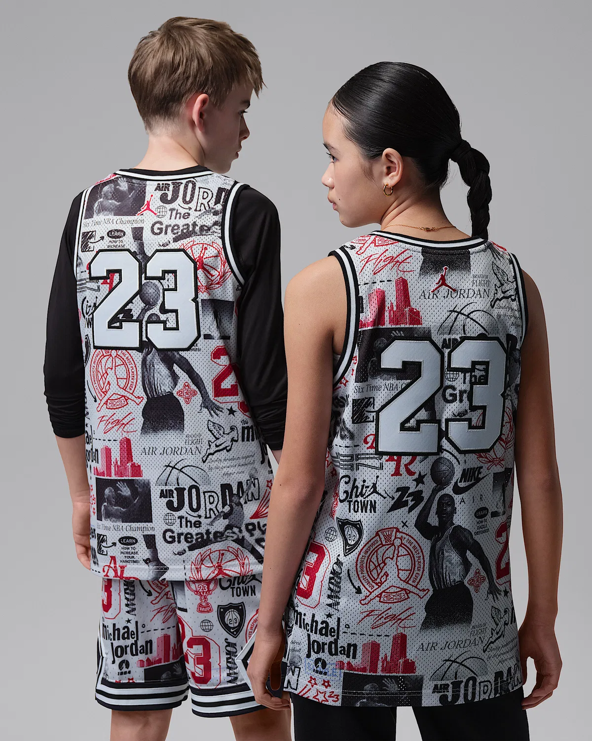 Детская футболка Jordan Printed 23 Jersey, Neutral Grey — фото 2