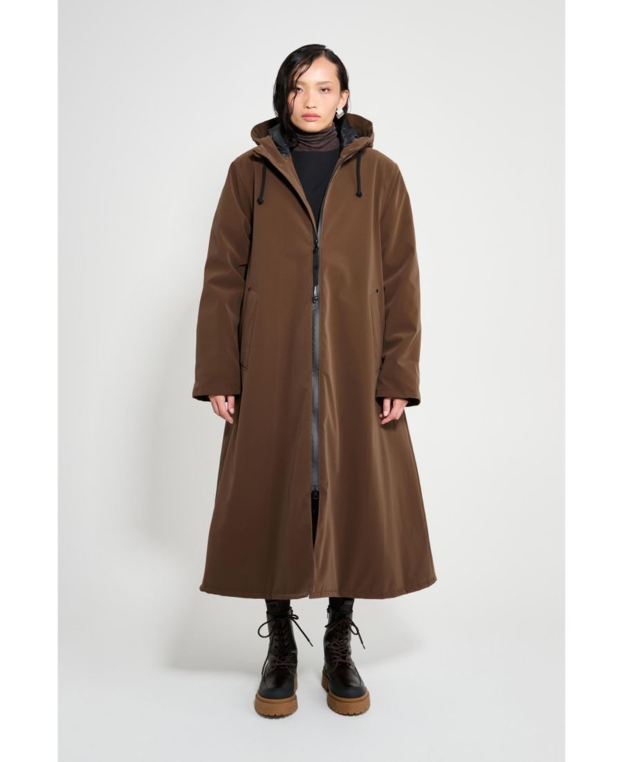 

Женское длинное матовое зимнее пальто Mosebacke Stutterheim, Dark brown