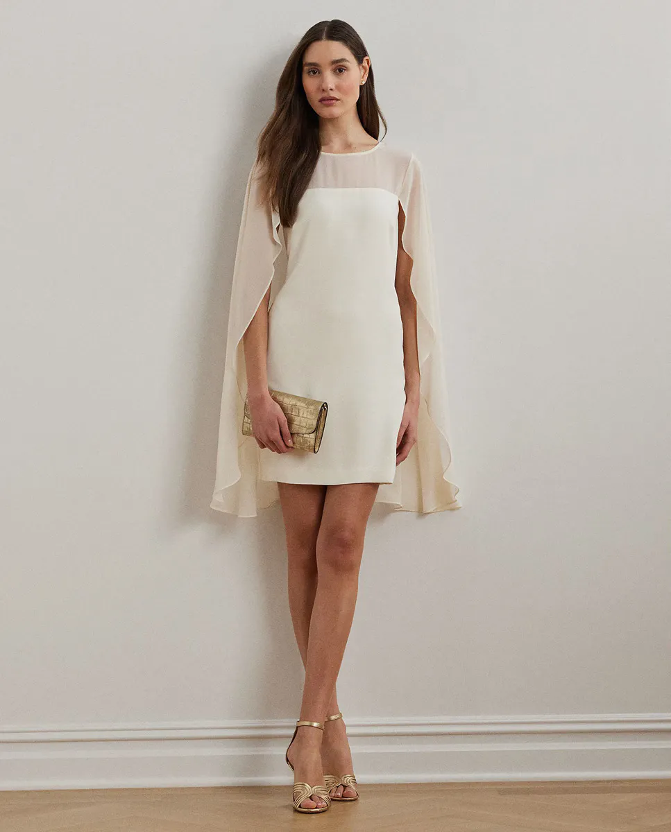 

Коктейльное платье с накидкой Lauren Ralph Lauren, кремовый