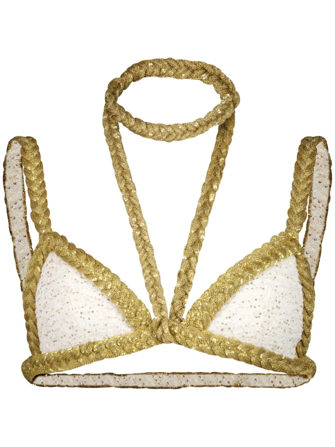 

Giambattista Valli укороченный твидовый топ, белый