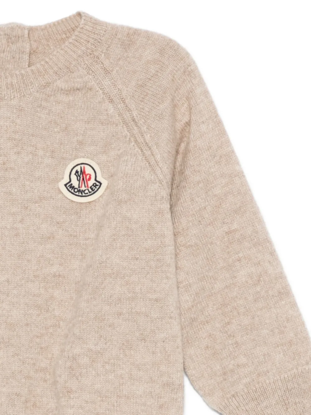 Свитер с рукавами реглан и логотипом Moncler Enfant, коричневый — фото 3
