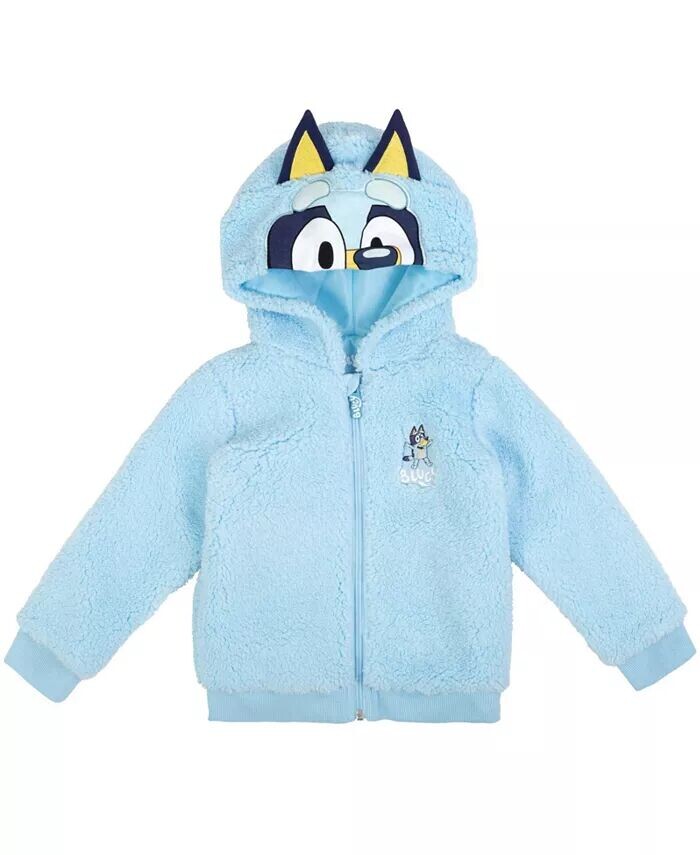 

Толстовка с капюшоном Bingo Cozy Sherpa для косплея на молнии для малышей-мальчиков Bluey, синий