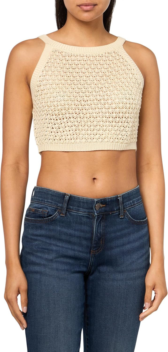 

GUESS Женский Кроп-топ с вязаным узором, Pearl White