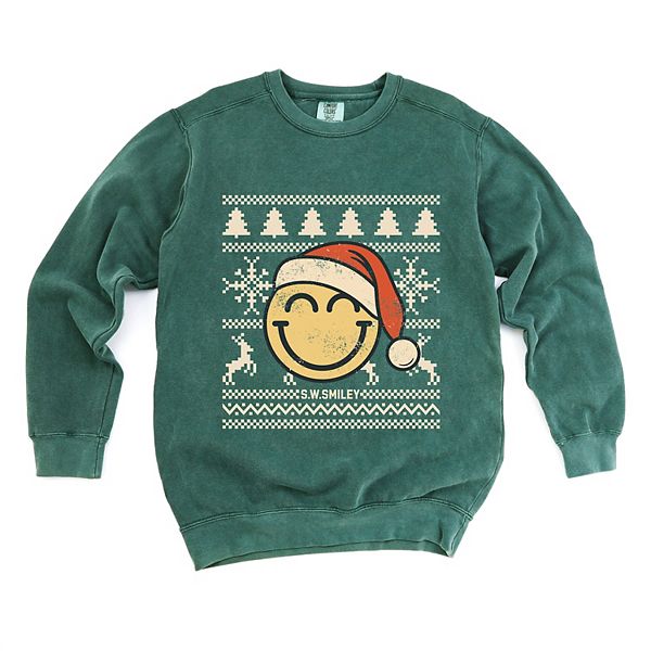 

SWSmiley ugly christmas свитер distressed - женский свитер с принтом Simply Sage Market, Blue Spruce