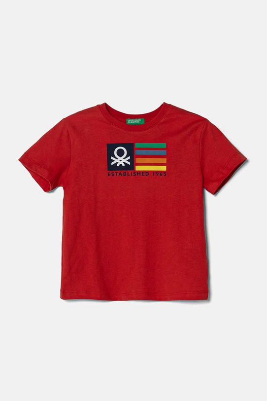 

Детская хлопковая футболка United Colors Of Benetton, красный