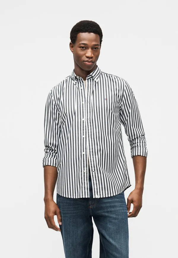 Рубашка из поплина в полоску, стандартного кроя, модель th flex. Tommy Hilfiger, Black/Stripe