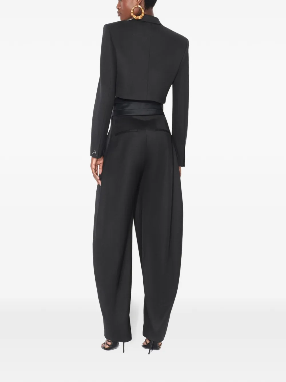 Укороченный жакет с застежкой-цепочкой Alaïa, черный — фото 3