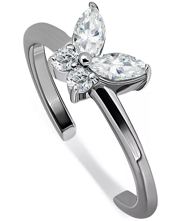 

Кольцо для пальца ноги в форме бабочки из кубического циркония, созданное для Macy's Giani Bernini, silver