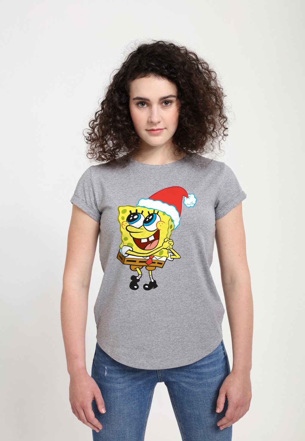 

Футболка с принтом SPONGEBOB SQUAREPANTS SANTA HAT Henry Tiger, серый