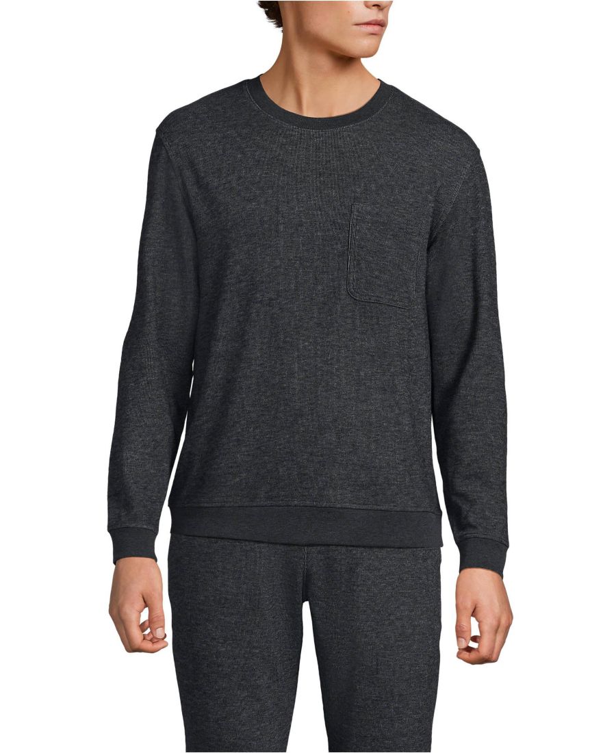 

Мужская футболка с длинным рукавом и зачесанными назад рукавами Lands' End, Dark charcoal heather, Черный, Мужская футболка с длинным рукавом и зачесанными назад рукавами Lands' End, Dark charcoal heather