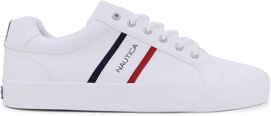 Мужская повседневная обувь Nautica, классические низкие лоферы на шнуровке, модные кроссовки - в стандартных и широких размерах, белый — фото 2