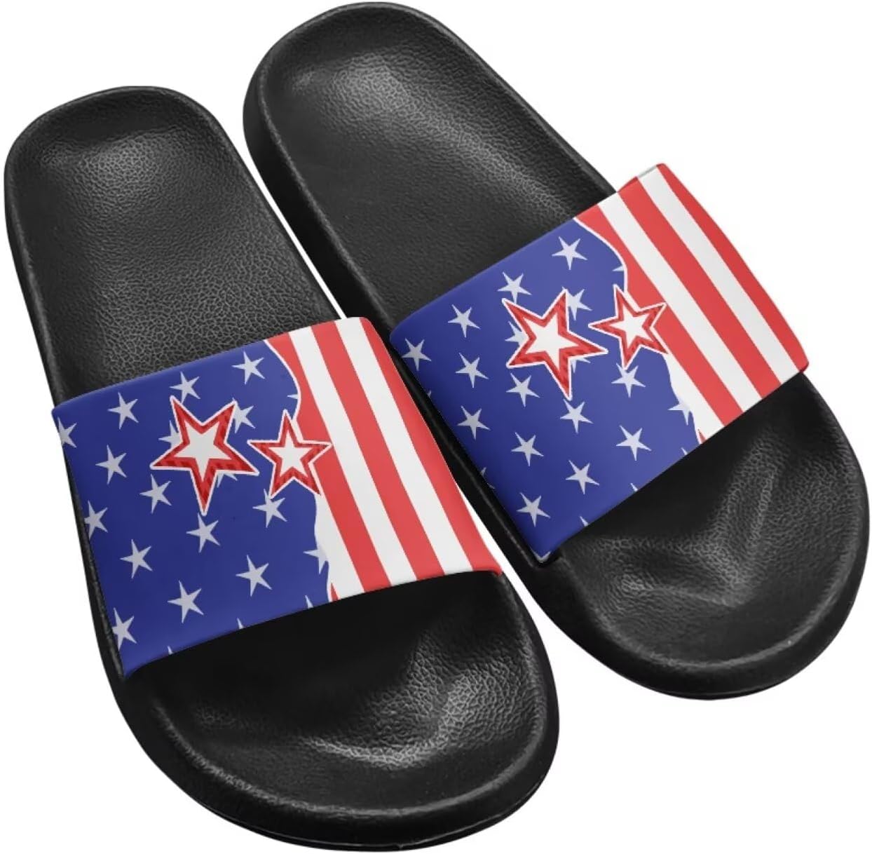 

Унисекс сланцы GETELINSENG шлепанцы для бассейна Легкие повседневные сандалии из ЭВА Плоские шлепки, American Flag Star