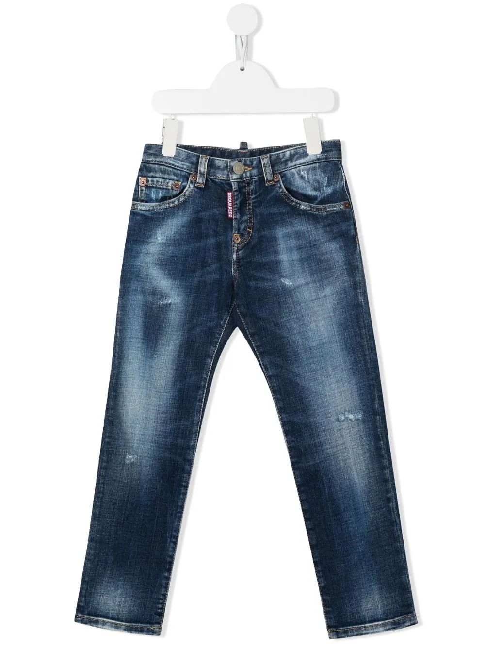 

Узкие джинсы из вареного денима DSQUARED2 KIDS, синий