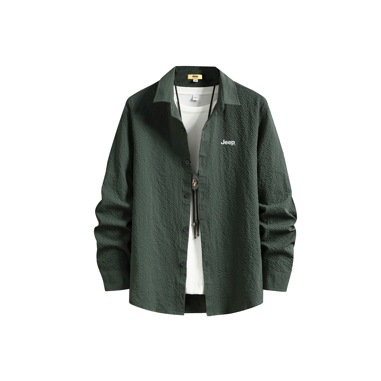 

Рубашка Unisex Lapel Moderate Others Jeep, темно-зеленый