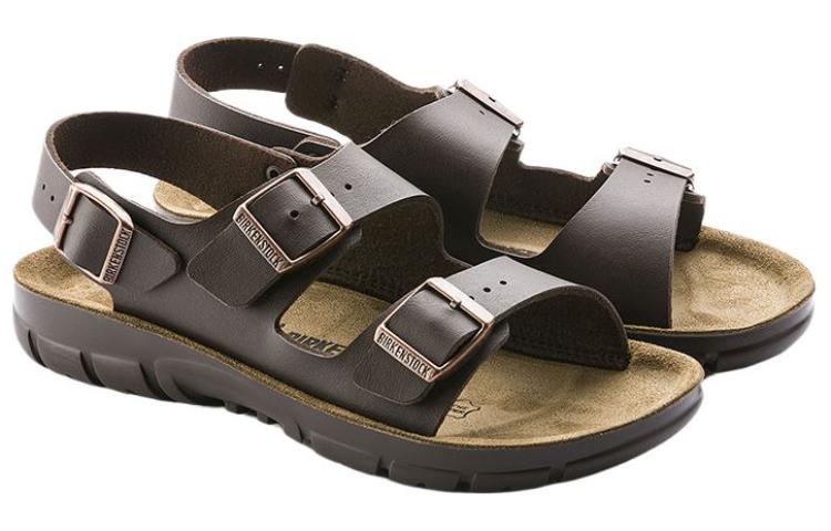 Женские пляжные сандалии Birkenstock коричневые узкие — фото 4