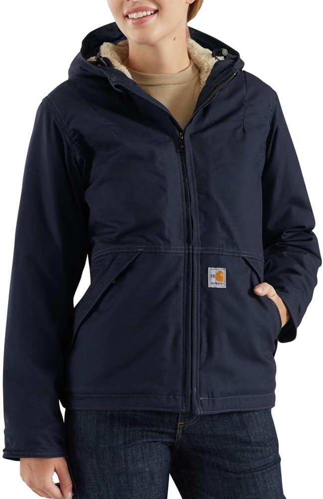 

Carhartt женская огнестойкая куртка Full Swing Quick Duck с подкладкой Sherpa, Dark Navy