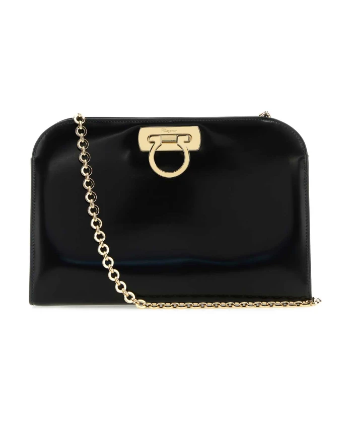 

Элегантный кожаный клатч Salvatore Ferragamo, черный